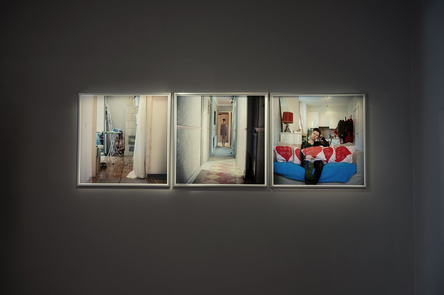 photographs on a wall