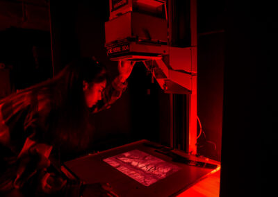 Young Artist printing in the Photographers Darkroom at Photo Museum Ireland