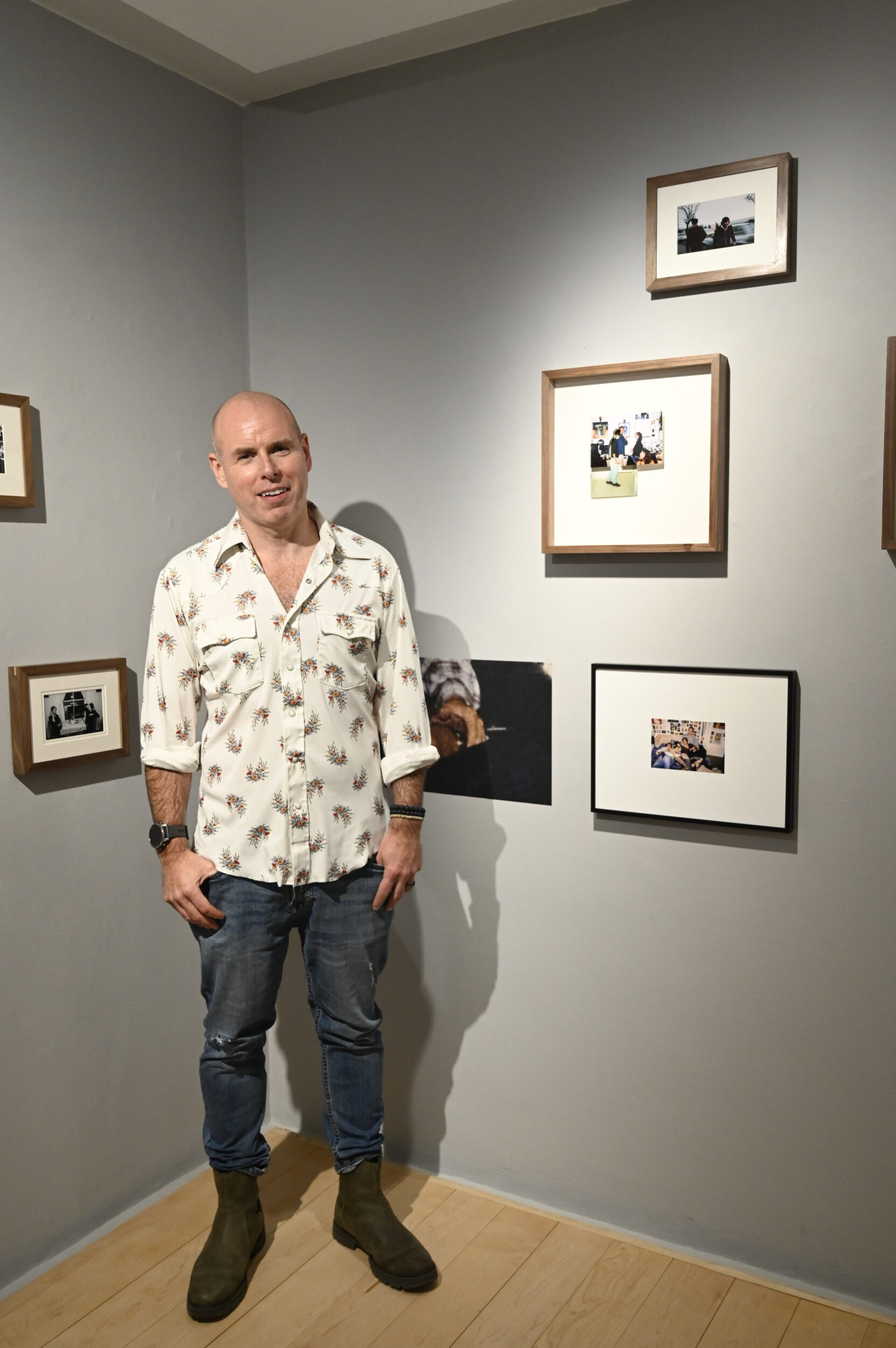 Spencer Glover at he opening of the Talents Exhibitions at Photo Museum Ireland, as part of the Early Career Artist REsidency Award.