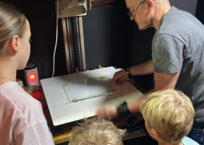 Students and tutor preparing to create
