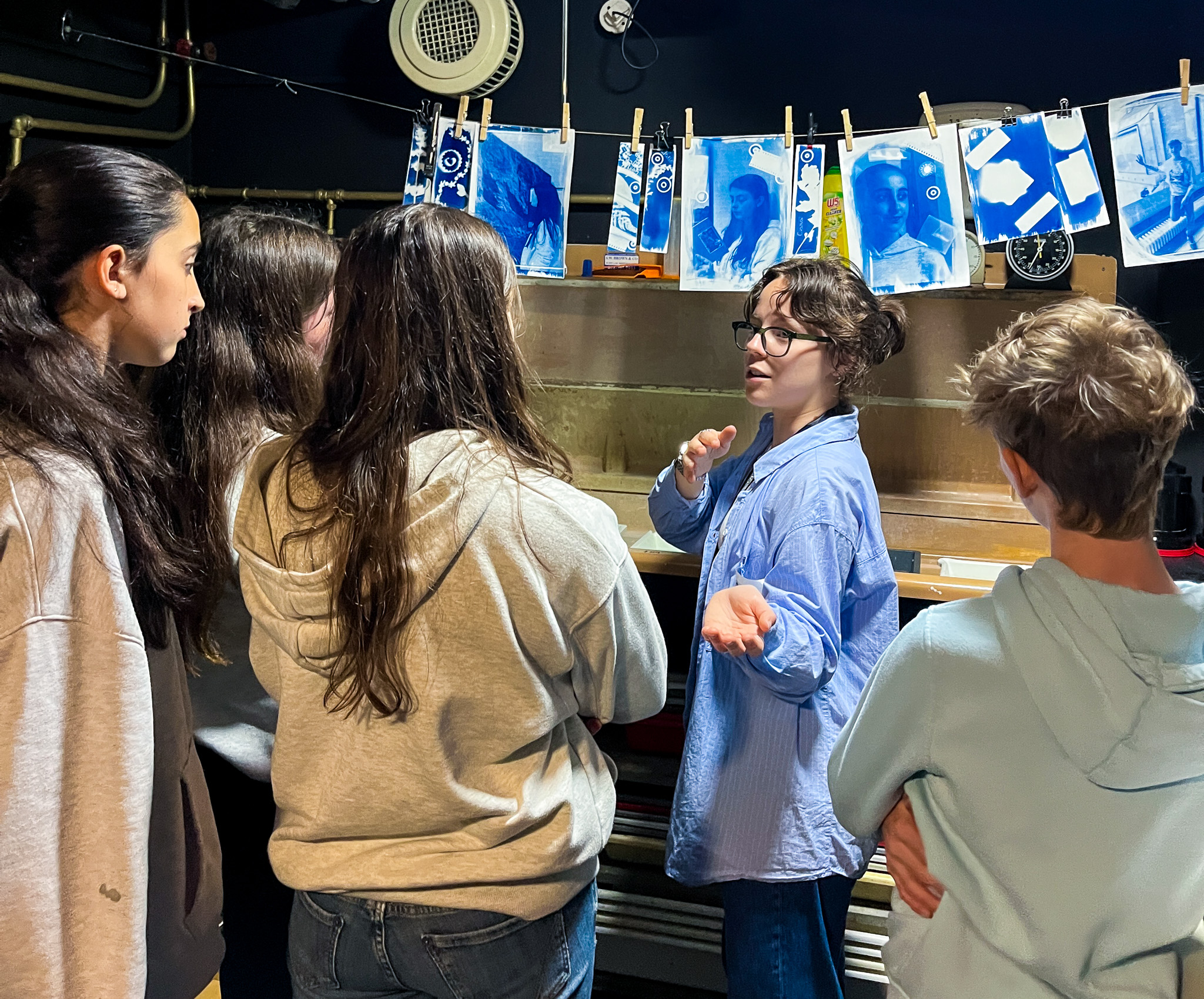 Students and tutor preparing to create